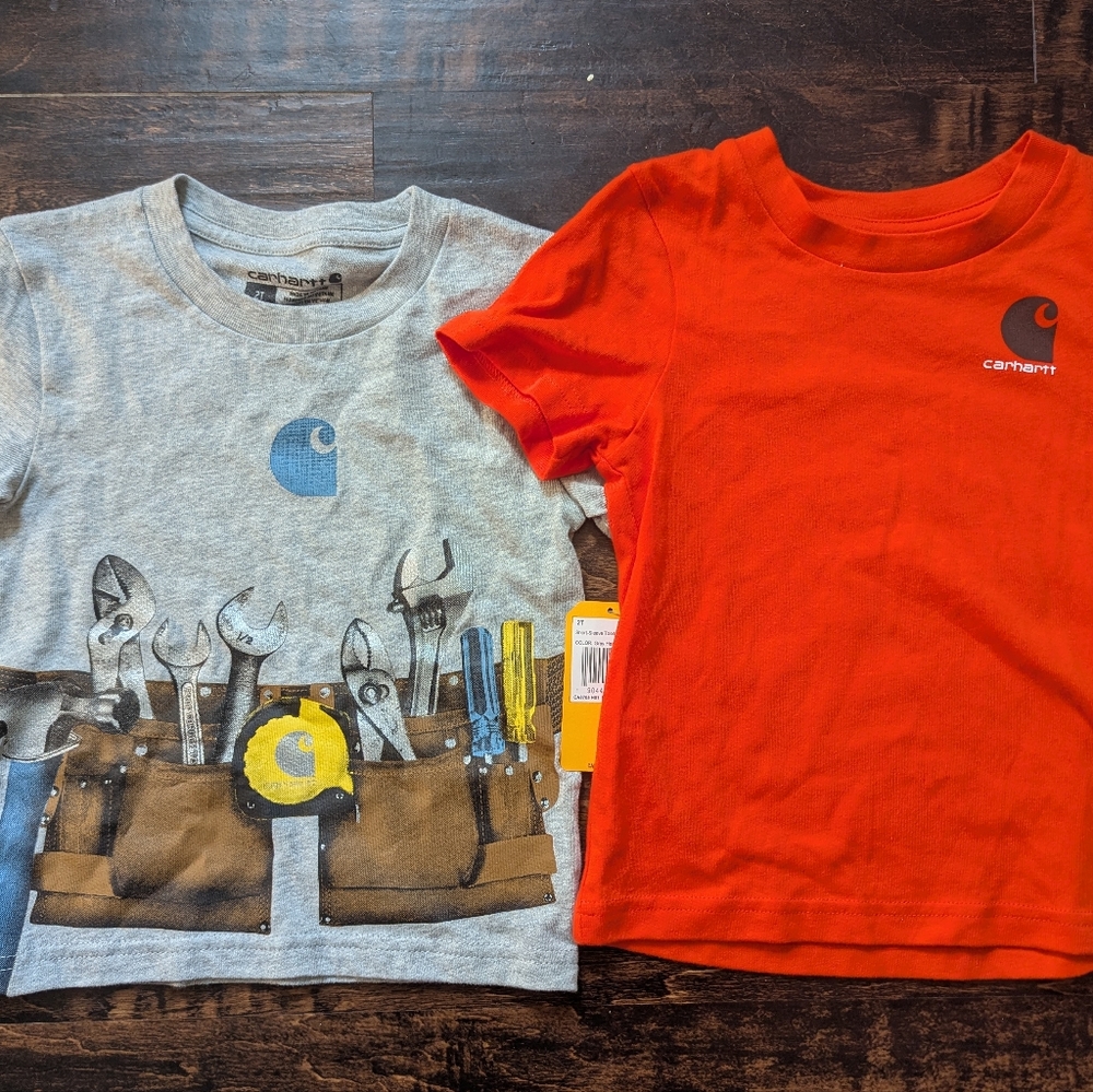 Carhartt Gray and Orange Short Sleeve Tees